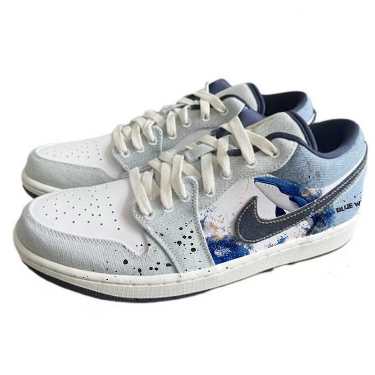 Jordan Air Jordan 1 Vintage Basketball Shoes Men’s Low Top White/Blue