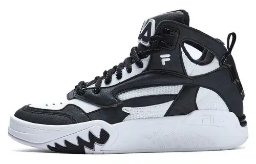 FILA FUSION Desperado We Synthetic Leather Mid top Vintage Basketball Shoes Women's Black White