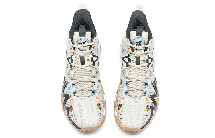 XTEP Lingren 1 Mid top Basketball Shoes Men’s White Black Blue