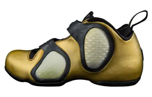 Nike Air Flightposite 3, versatile, simple and comfortable, non-slip and wear-resistant, low-top children's basketball shoes, gold, youth