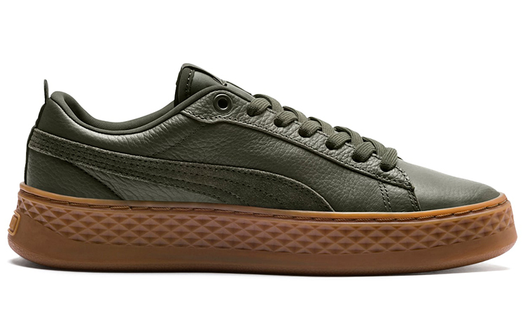 Женские кеды PUMA Smash Platform SoftFoam (оливковые) — фото 2