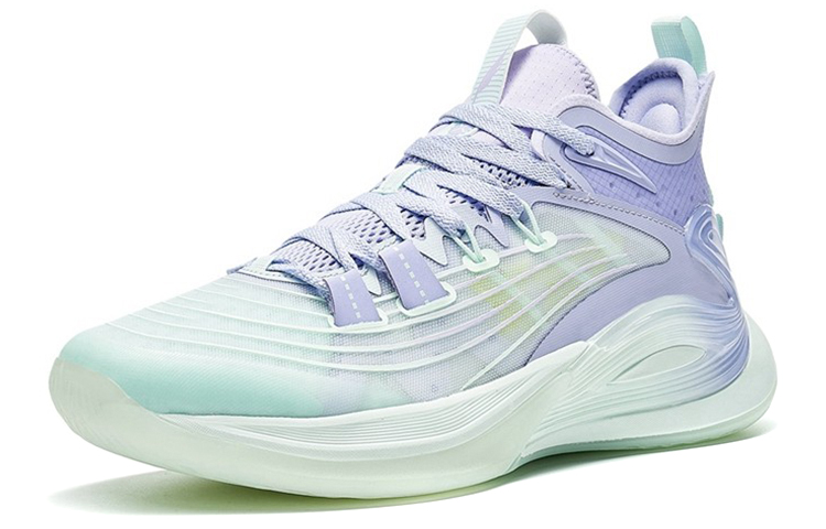 XTEP Light Feather 3rd Basketball Shoes Men’s Low Top Taro Paste Purple/Foam Green
