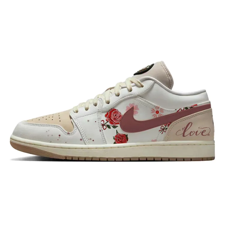 Jordan Air Jordan 1 Vintage Basketball Shoes Unisex Low Top White/Brown