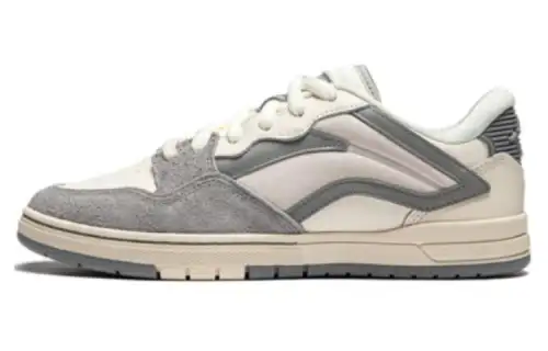 Li Ning Slip Resistant Abrasion Resistant Low top Skateboard Shoes Women's White Gray