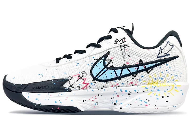 Nike Air Zoom G.T. Cut Academy Cushioning Abrasion Resistant Breathable Low top Basketball Shoes Men's Black White