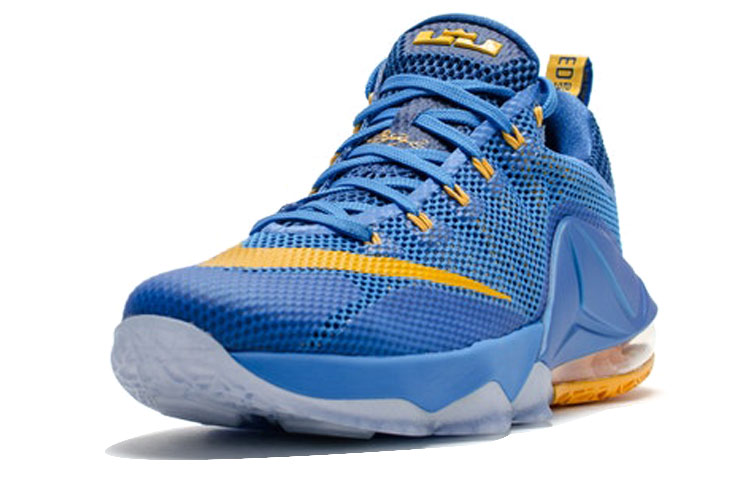 Мужские кроссовки Nike Lebron 12 (сине-желтые) — Синий / жёлтый — фото 2