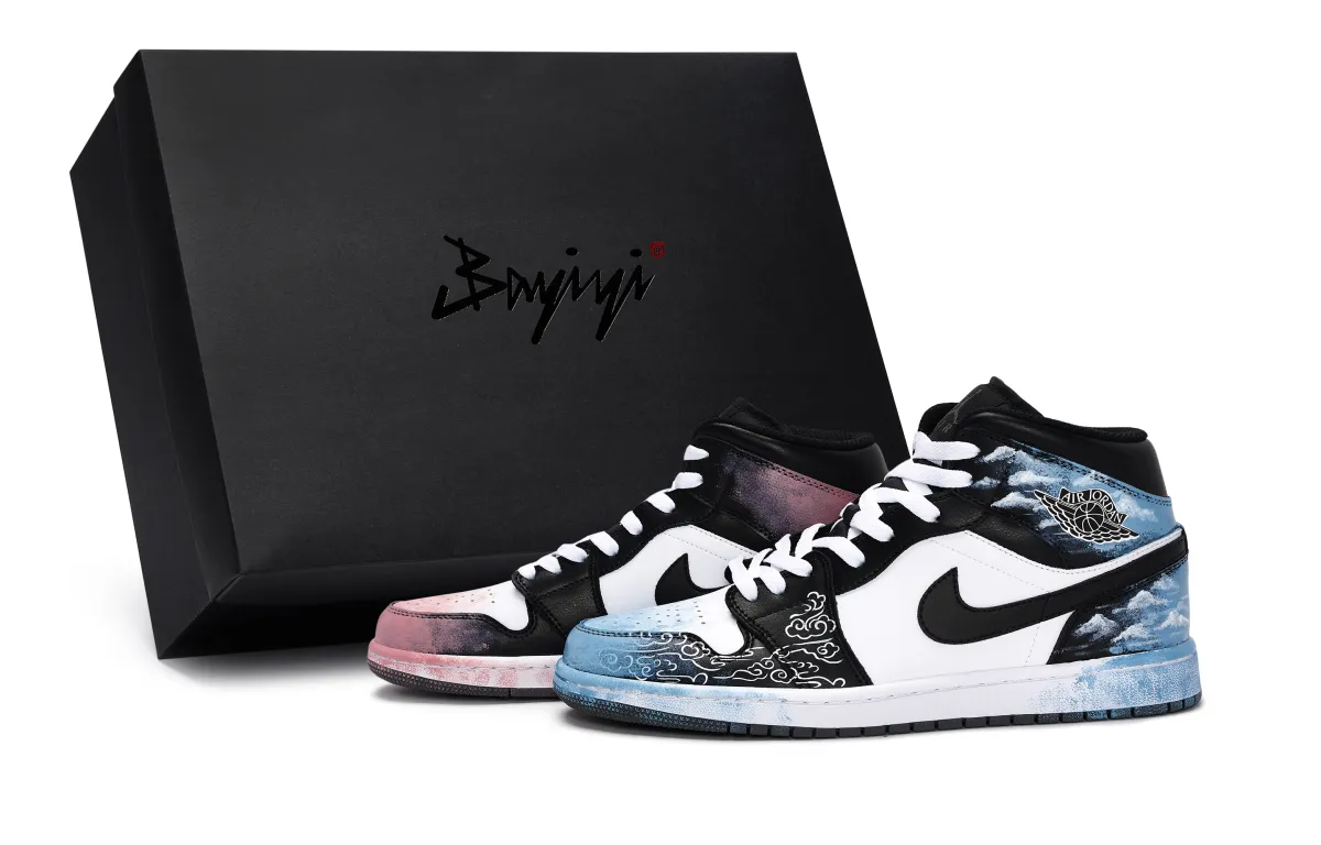 Jordan Air Jordan 1 Mid top Vintage Basketball Shoes Unisex Blue