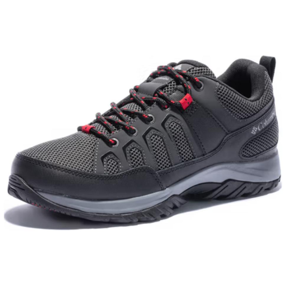 Columbia Slip Resistant Abrasion Resistant Low top Hiking Shoes Men’s Dark Gray Red
