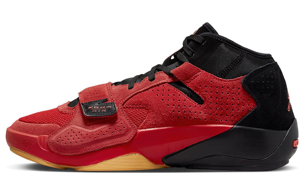Jordan Zion 2 PF Zion 2 fashionable and versatile shock-absorbing, non-slip and wear-resistant mid-top basketball shoes men's red and black