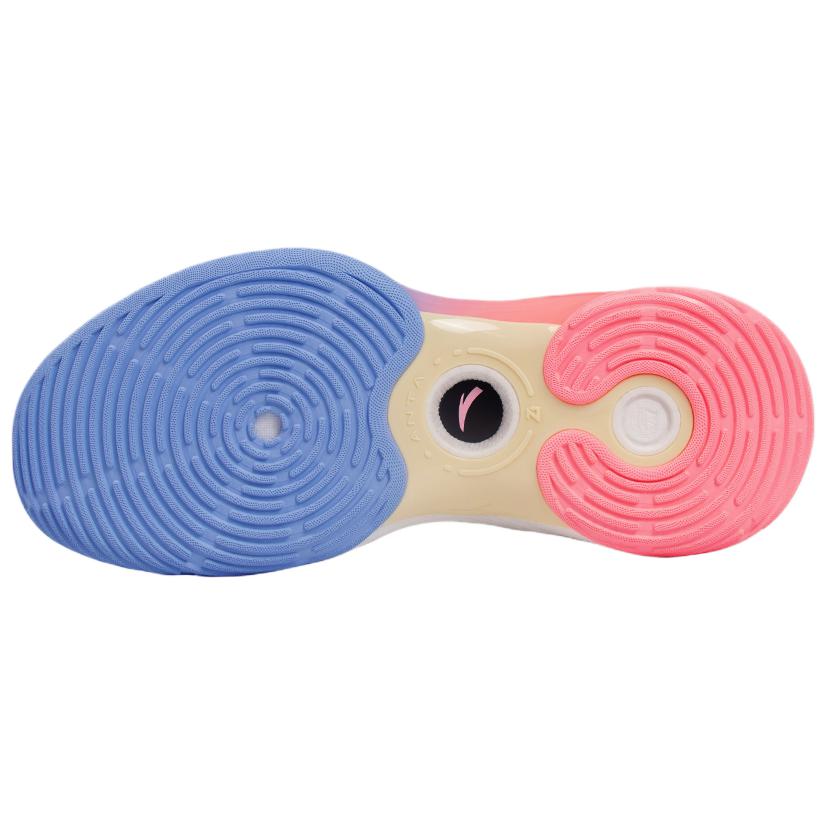 Anta Cushioning Slip Resistant Abrasion Resistant Low top Basketball Shoes Men’s White Blue Pink