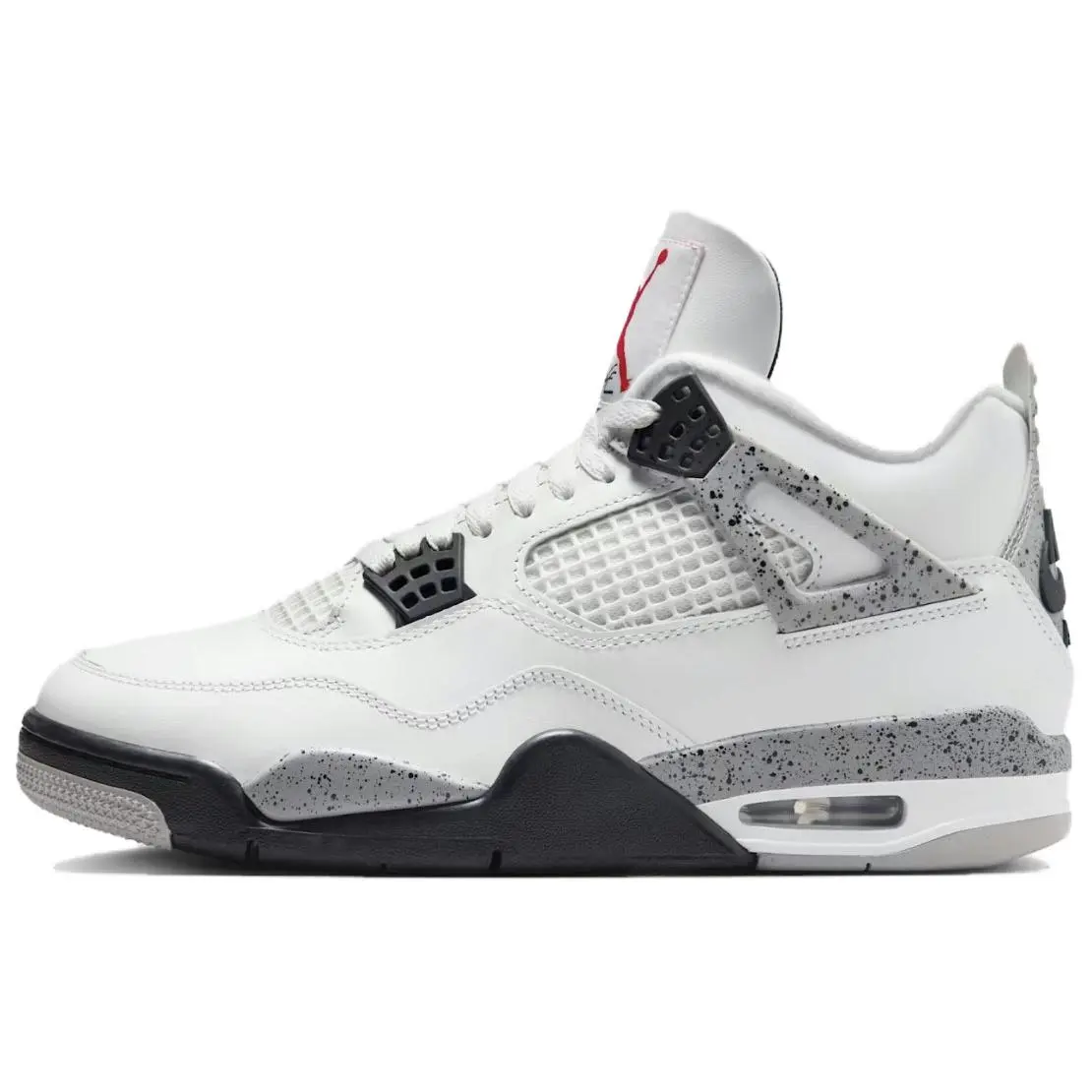 Jordan Air Jordan 4 Retro 'White Cement' Vintage Basketball Shoes Men's White Gray 2025 Retro