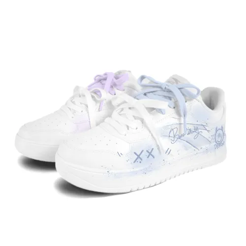Anta Easy Synthetic Leather Cushioning Lightweight Cushioning Lightweight Low top Skateboard Shoes Unisex White