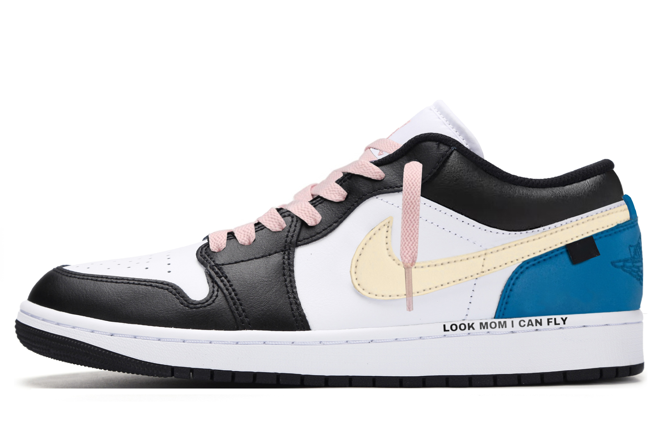 Jordan 1 Cushioning Low top Vintage Basketball Shoes Unisex Black Blue