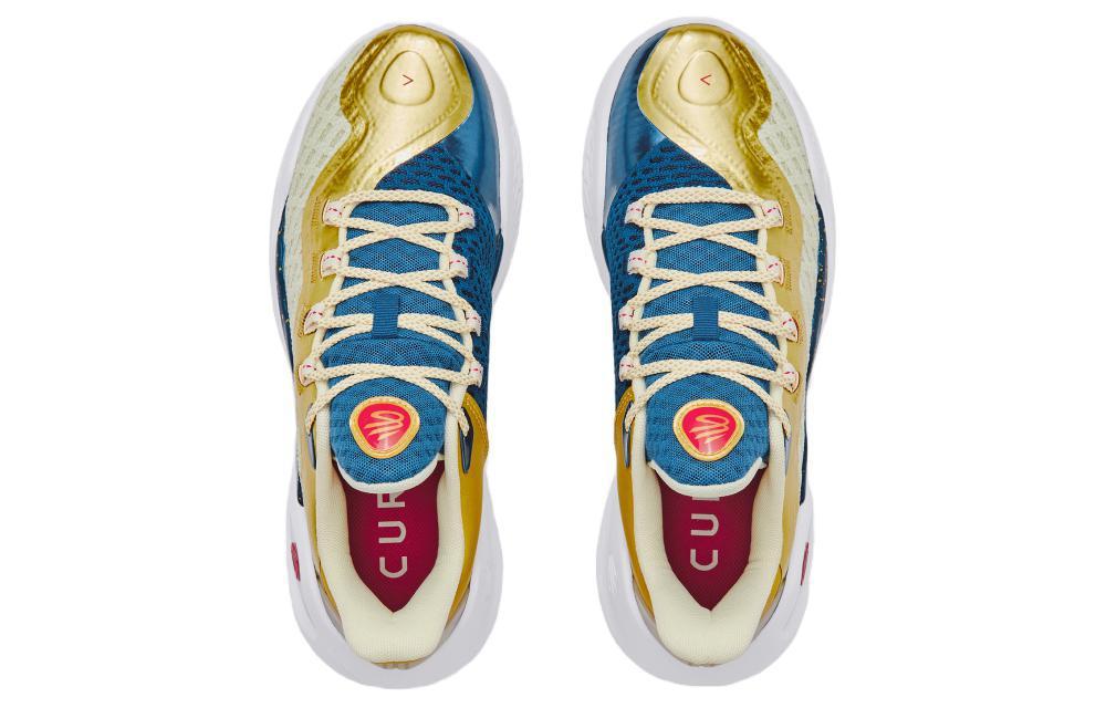 Under Armour Curry 11 Slip Resistant Abrasion Resistant Low top Basketball Shoes Unisex Yellow Blue