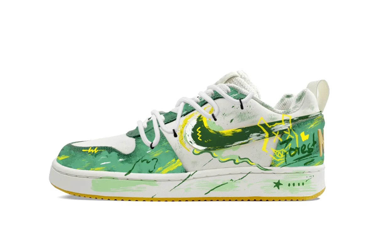 Nike Court Borough PRM Zero Gravity, Illusion Forest Low top Skateboard Shoes Men's Yellow Green
