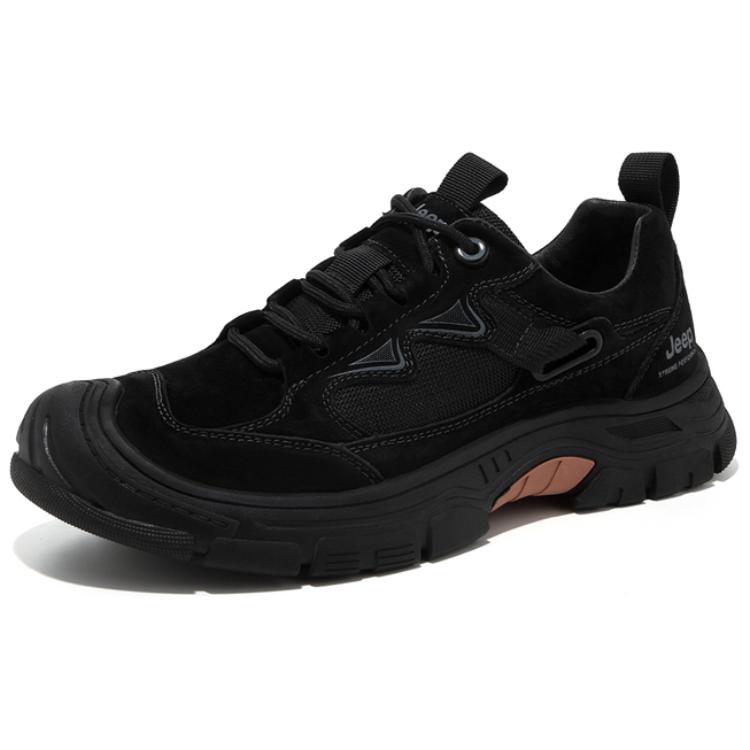 Comfortable And Breathable Jeep Abrasion Resistant Low top Hiking Shoes Men’s Black