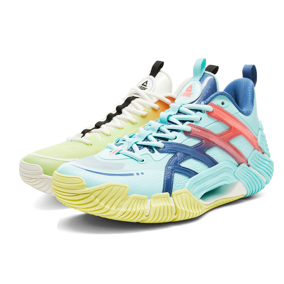 PEAK State Pole Cushioning Slip Resistant Lightweight Low top Basketball Shoes Men’s Orchid Green Mismatched