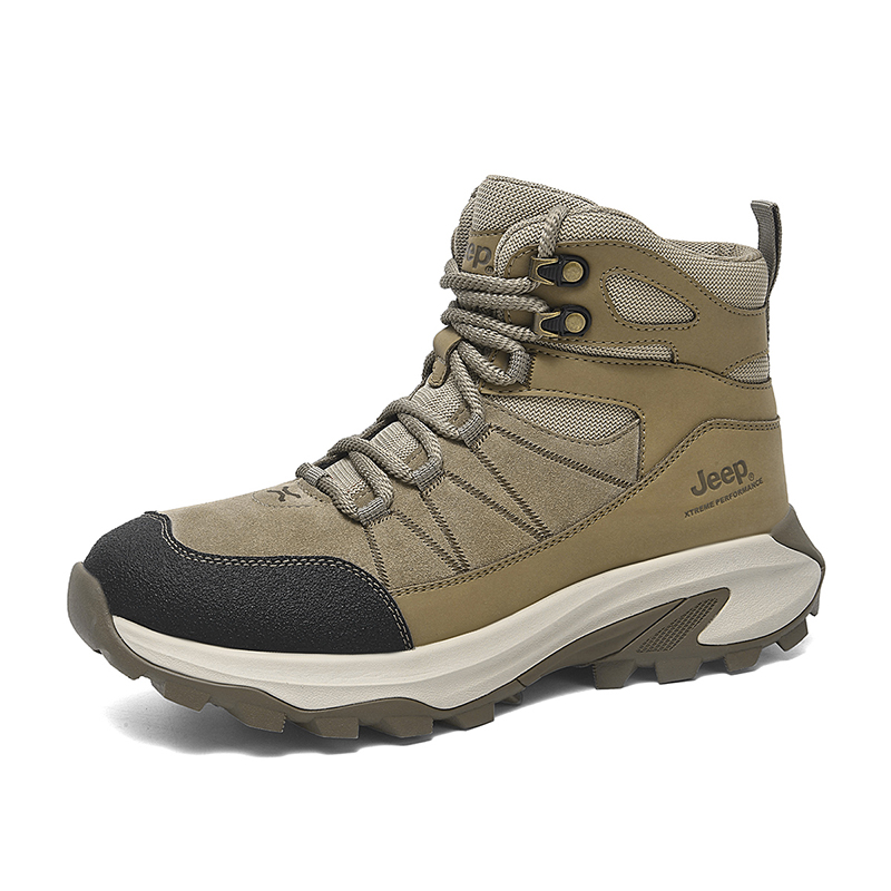 Jeep Cow Split Leather Fashion Mid top Mountaineering Shoes Men’s