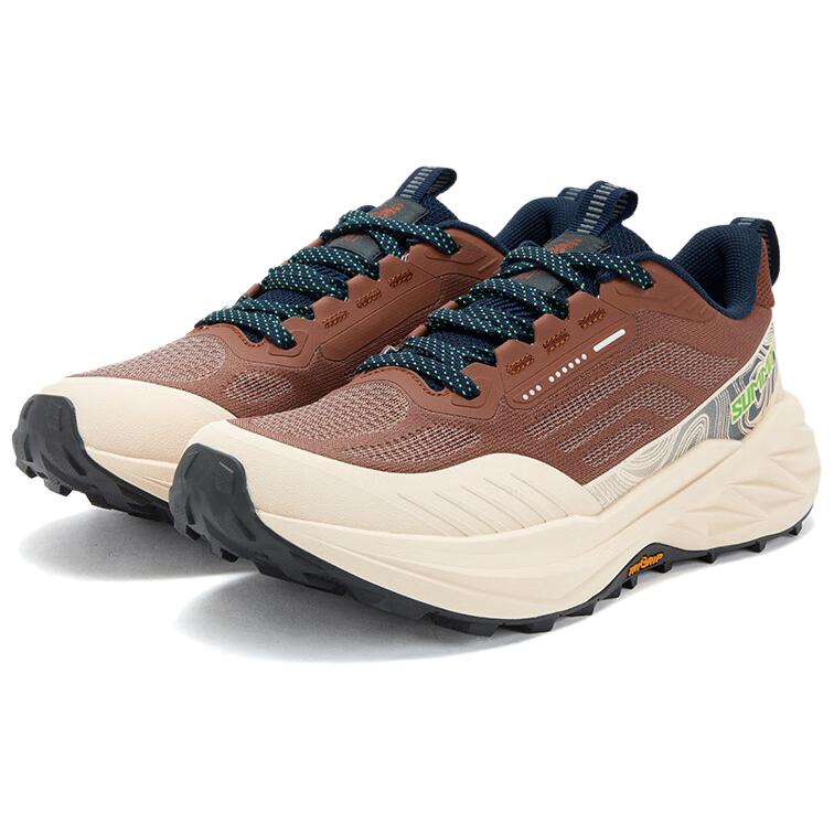 361° Yushan 3.0 Abrasion Resistant Breathable Rebound Low top Mountaineering Shoes Men’s Red Clay Brown, Light Wood