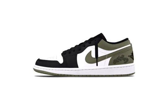 Jordan Air Jordan 1 AJ Sneakers Leather Cushioning, Wear Resistant Low top Vintage Basketball Shoes Unisex