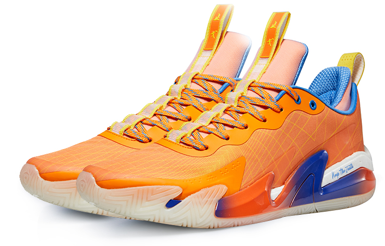 RIGORER Stop Ge 1.0 Basketball Shoes Unisex Low Top Orange Red/Lemon/University Blue
