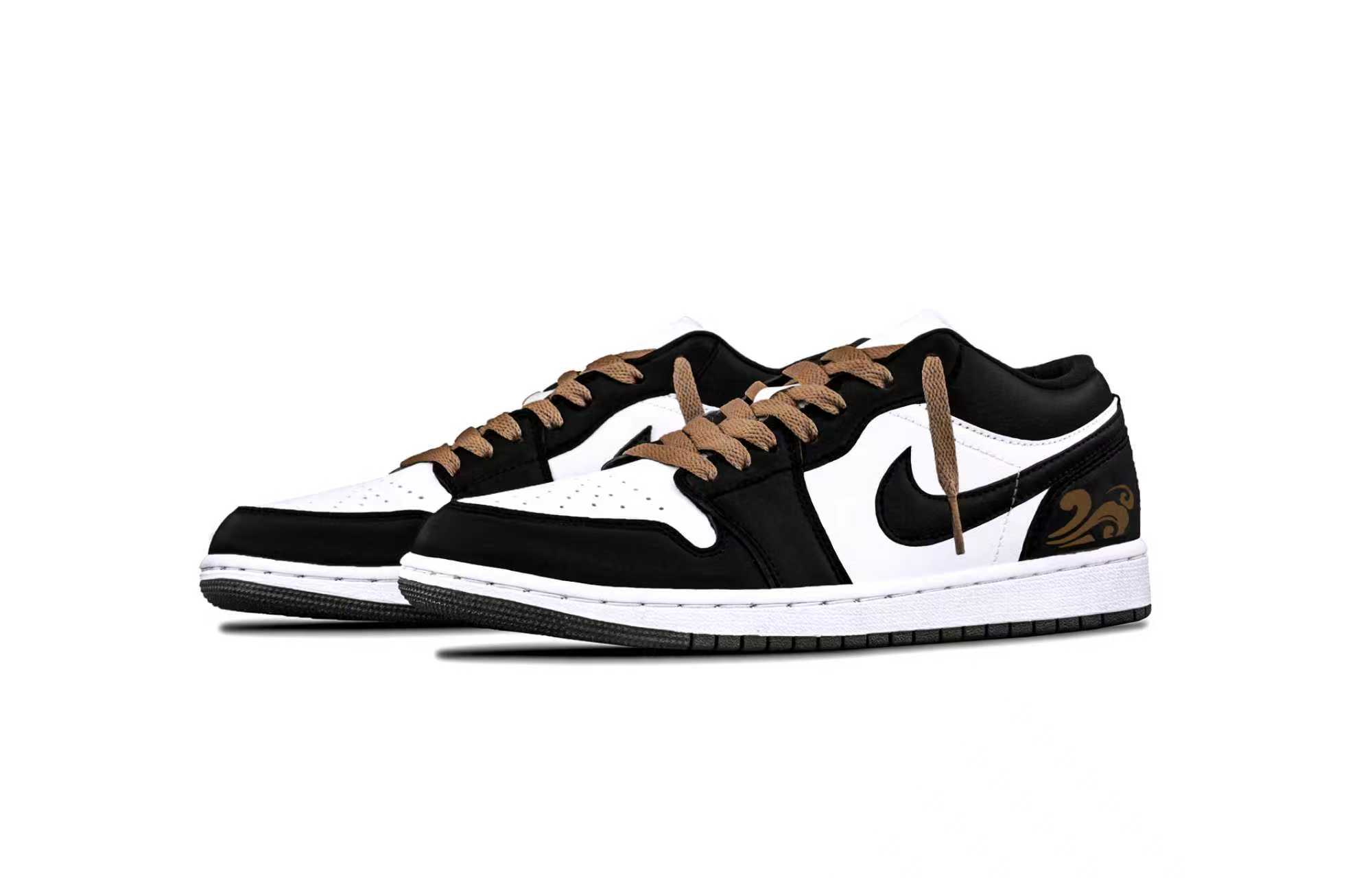 Jordan Air Jordan 1 Ink Brown Cloud Cushioning, Wear Resistant Low top Vintage Basketball Shoes Unisex