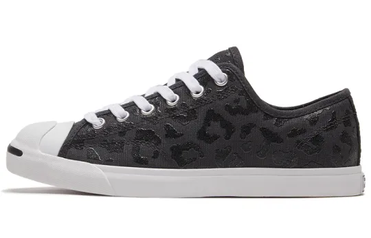 Converse Jack Purcell Lp Low Sole Trendy Retro Casual Sneakers 'Black White' Women's