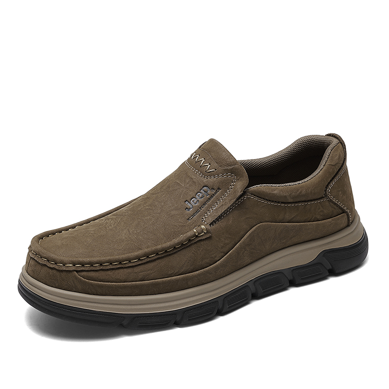 Мужские ботинки Jeep Head Layer Cowhide Low Top Hiking Shoes (хаки)