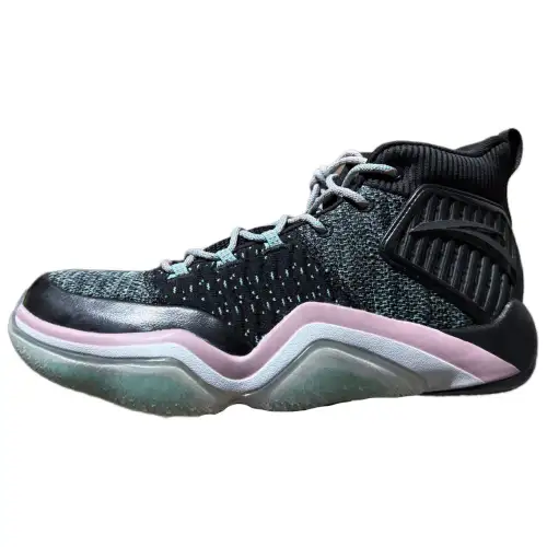 Anta UFO1.0 Slip Resistant High top Basketball Shoes Men's Black Pink
