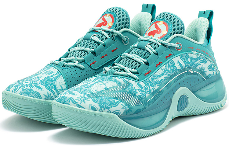 361° AG LVL UP 1 Jade Rabbit Auspicious Mesh, Synthetic Leather Cushioning Slip Resistant Abrasion Resistant Breathable