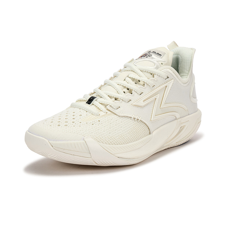361° BIG3 6.0 Pro Abrasion Resistant Balance Anti Rollover Mid top Basketball Shoes Unisex White Black