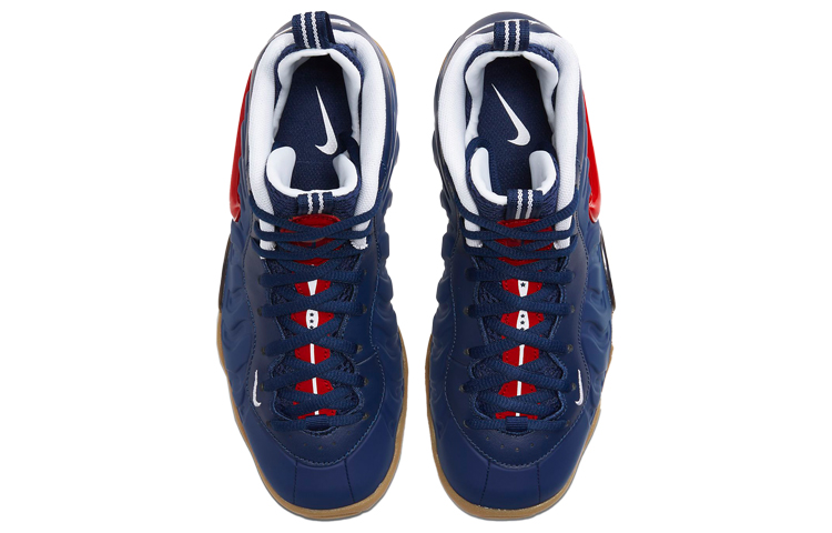 Женские кроссовки Nike Foamposite Pro (красно-синие) — Красныйсиний — фото 4