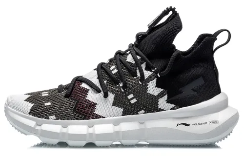 Neil Barrett X Li Ning Essence 2.3 Vintage Basketball Shoes Men's Mid Top Black/White