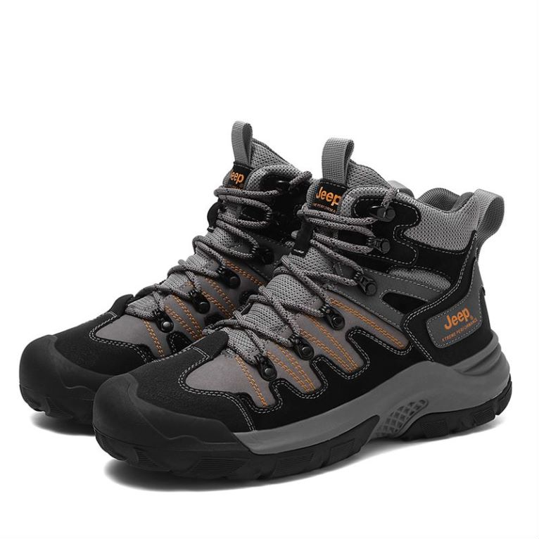 Jeep Abrasion Resistant Mid top Hiking Shoes Men’s Black Gray