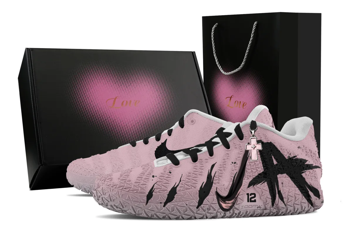 Nike Ja Morant 3 Shadow Of The Wind, Heart Box Abrasion Resistant Low top Basketball Shoes Unisex Black Pink