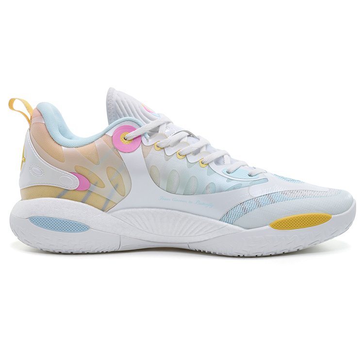 RIGORER Reaves 2 Basketball Shoes Men’s Low Top Lake Blue/Juezhe White/Sugar Pink/Cheese Yellow
