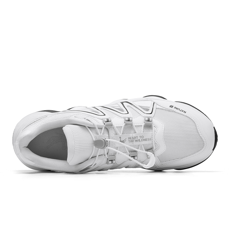 QIAODAN Visit Cushioning And Breathable Low Top Outdoor Trail Running Mountaineering Shoes Men’s Lightning Gray
