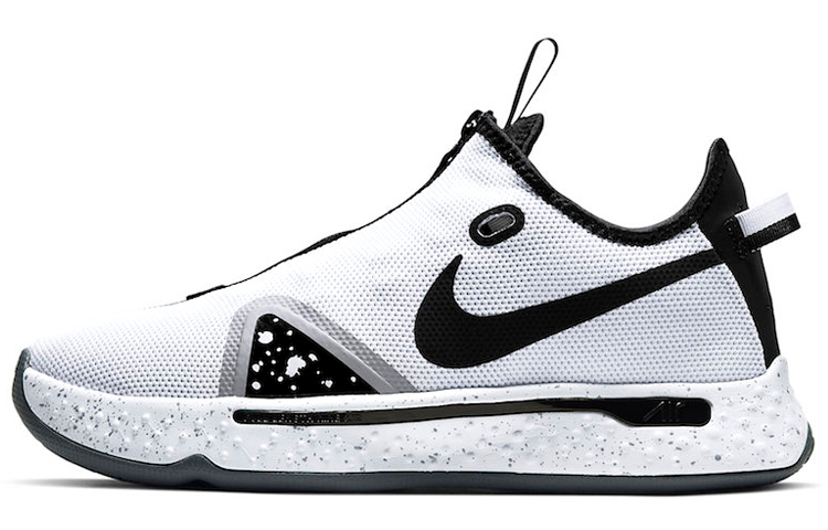Nike PG 4 Oreo Oreo shock-absorbing, non-slip, wear-resistant, low-top practical basketball shoes, same style for men and women, blue and yellow, foreign version