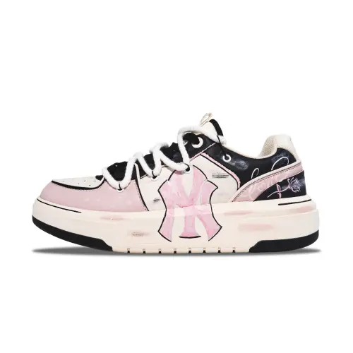 MLB Chunky Liner No Man's Land Rose Slip Resistant And Breathable Low top Skateboard Shoes Unisex White Pink
