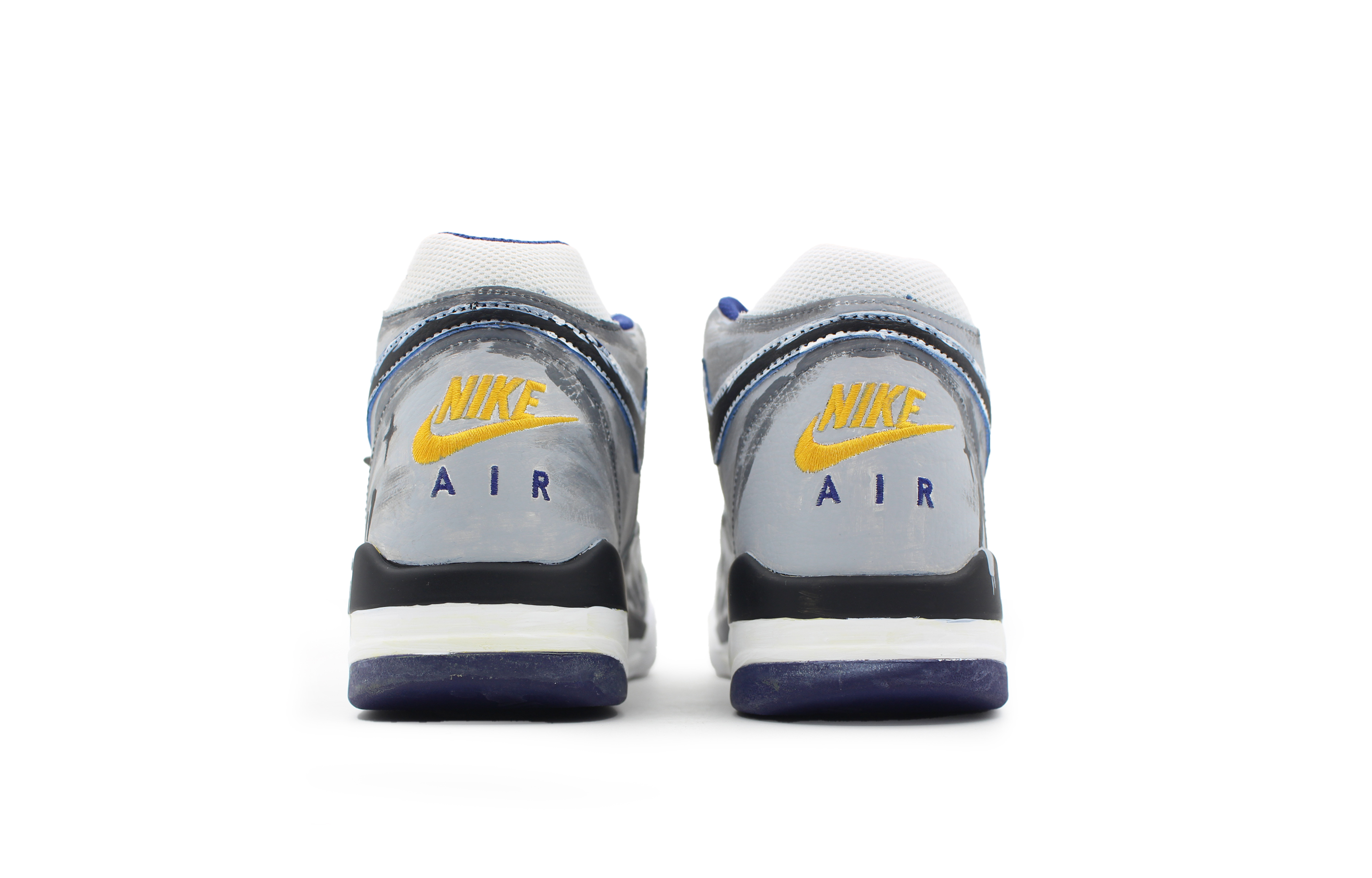 Nike Flight Legacy Moon Shadow Galaxy Trendy Abrasion Resistant Mid top Vintage Basketball Shoes Men’s Gray