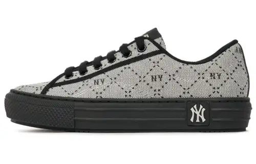 MLB Playball Comfortable Slip Resistant Abrasion Resistant Low top Canvas Shoes Women's Gray Black