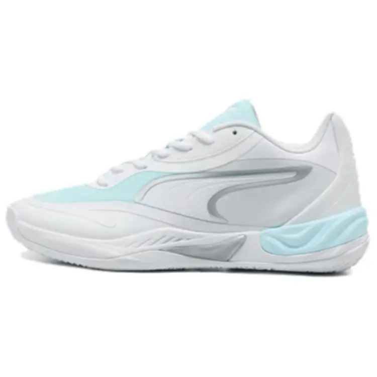 PUMA ALL PRO NITRO 2 Low top Basketball Shoes Unisex White Aqua Blue