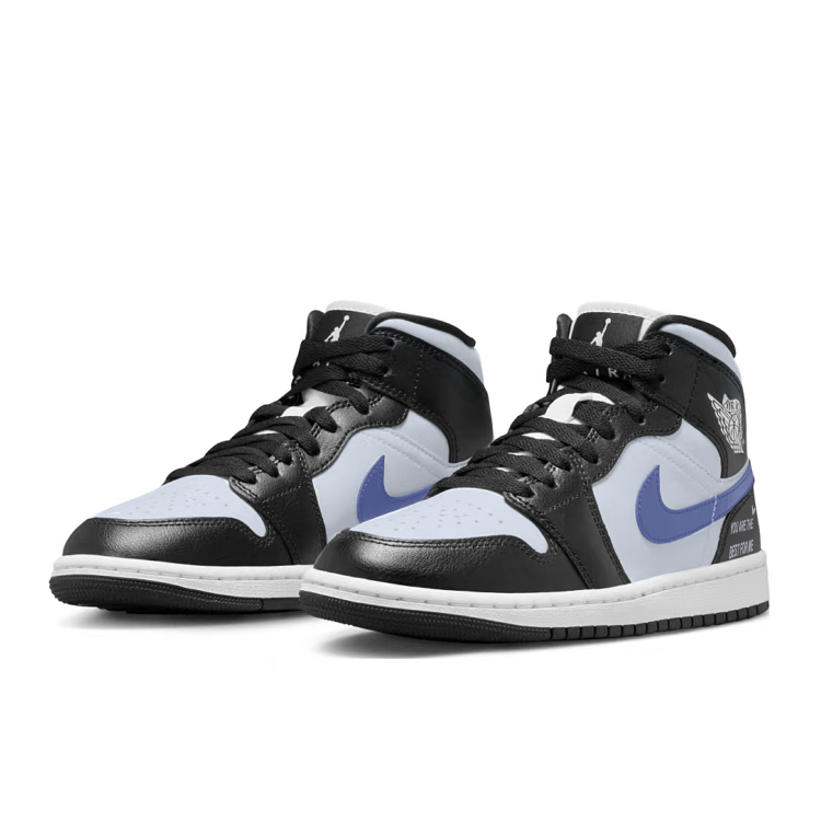 Jordan Air Jordan 1 Abrasion Resistant Mid top Vintage Basketball Shoes Women’s Black White