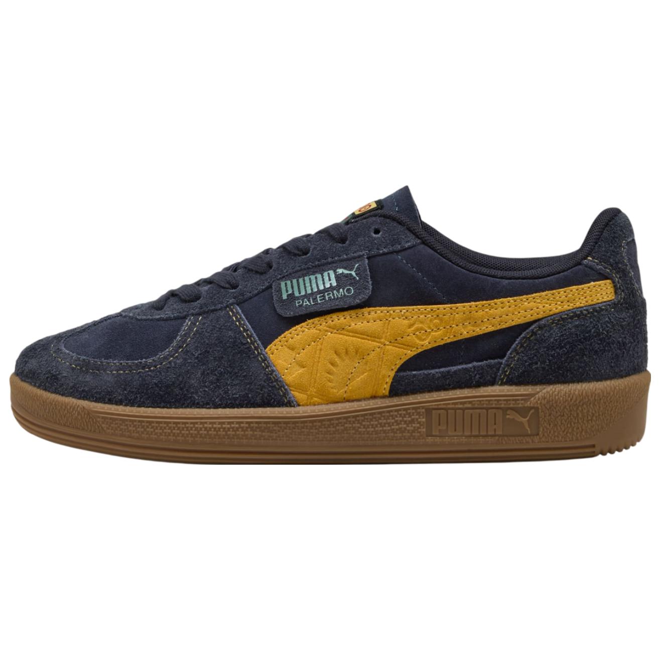 PUMA Palermo Abrasion Resistant Low top German Army Trainers Men's Black Yellow Red