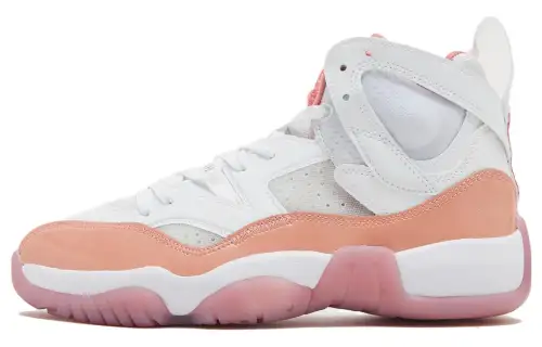 Jordan Jumpman Two Trey Breathable High top Vintage Basketball Shoes Men's White Orange