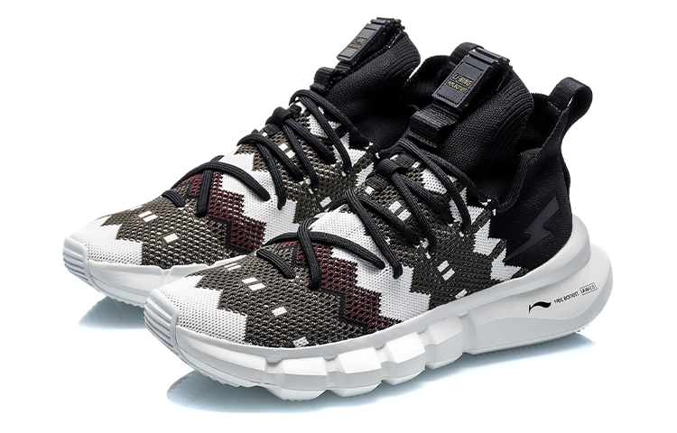Neil Barrett X Li Ning Essence 2.3 Vintage Basketball Shoes Men’s Mid Top Black/White