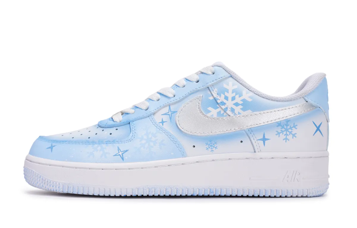 Nike Air Force 1 Skateboard Shoes Unisex Low Top White/Blue/Silver