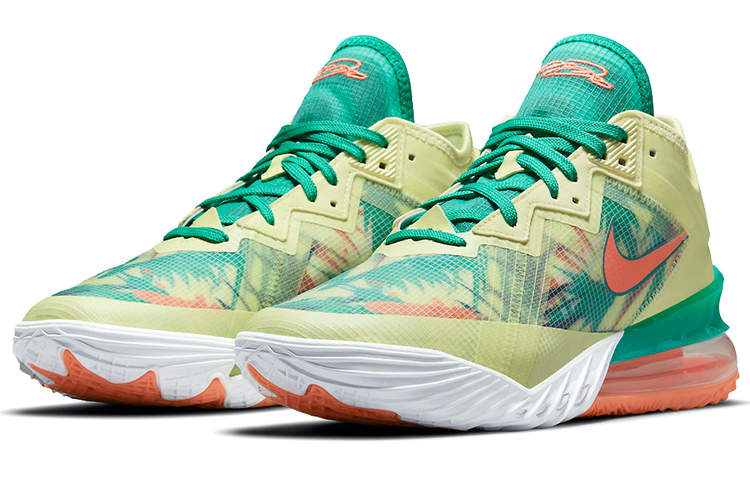 Кеды Nike Lebron 18 Low "LeBronold Palmer" (желто-зелено-оранжевые) — фото 3