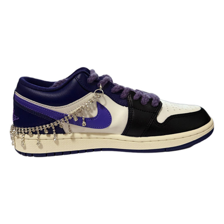 Jordan Air Jordan 1 Rose Night Low top Vintage Basketball Shoes Women’s Black Purple