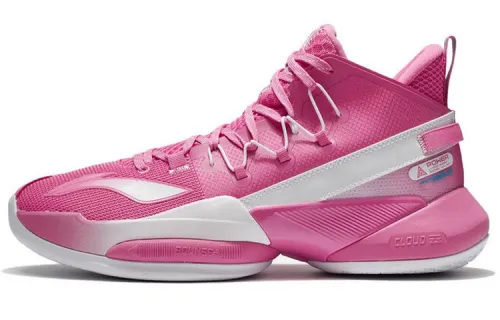 LiNing Air Raid 8 V2 fabric synthetic leather wear-resistant and breathable mid-top basketball shoes men's cuckoo pink